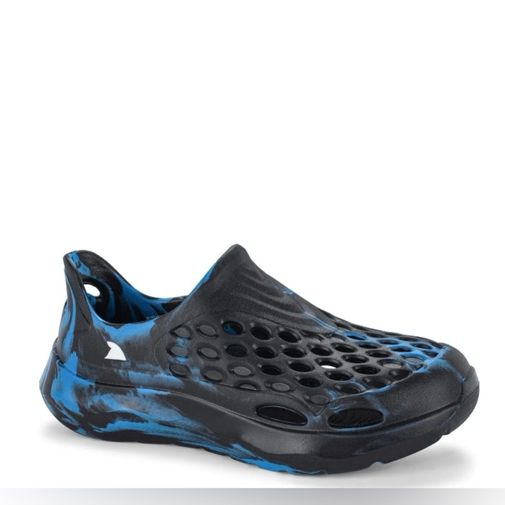 NWT Rugged Shark Boys Koi Fish‎ Slip-On Shoes Black Blue Size 2 Waterproof EVA